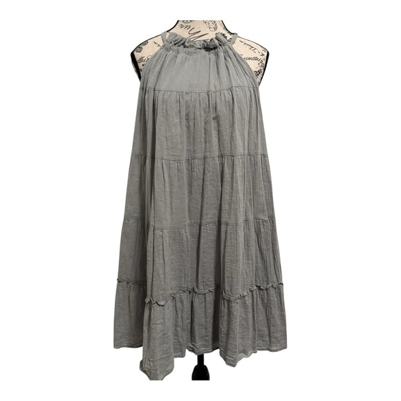 Listicle Gray Asymmetrical Tiered Sundress L Large (stain on inner) - Picture 3 of 14